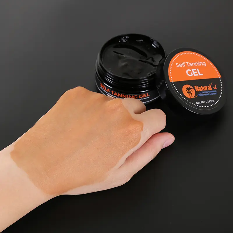 calla-self-tanning-gel-applied-on-skin Tanning effect after applying CALLA Self Tanning Gel on skin