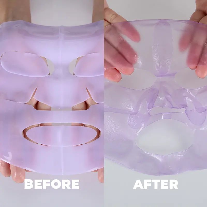 Kollagen-Gesichtsmaske-OEM-Calla-Vorher-Nachher CALLA lila Kollagen-Blatt-Maske, vor und nach der Wirkung