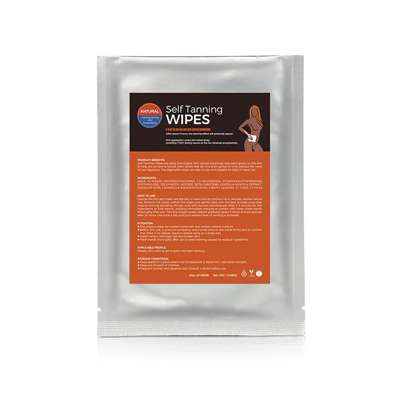 CALLA Self Tanning Wipes pack front for Private Label and OEM use
