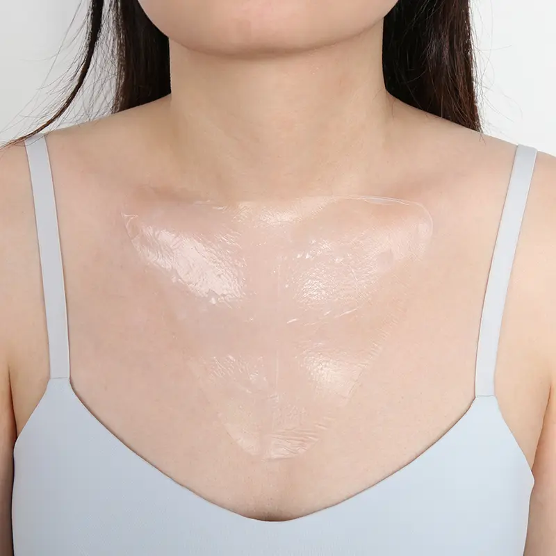 collagen-chest-mask-transparent-after-use-calla Transparent after use CALLA collagen chest mask for private label OEM, light hydrogel sheet