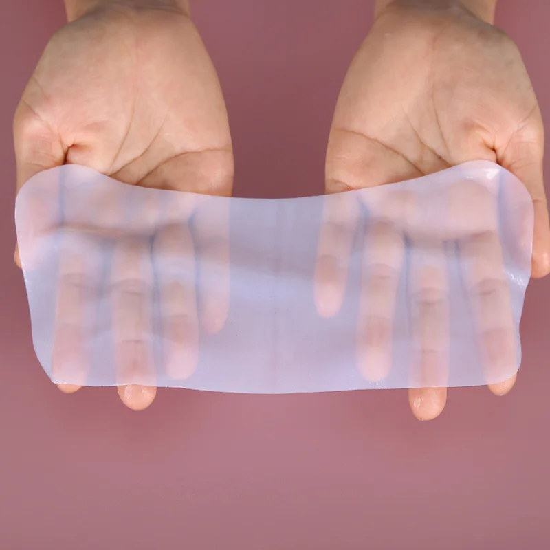 CALLA Bio Cellulose Neck Mask, translucent sheet on hands, private label